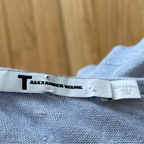 T Alexander Wang Pearl Blue Linen Silk Jersey Oversized Short Sleeve Tee Size XS - Picture 5 of 8